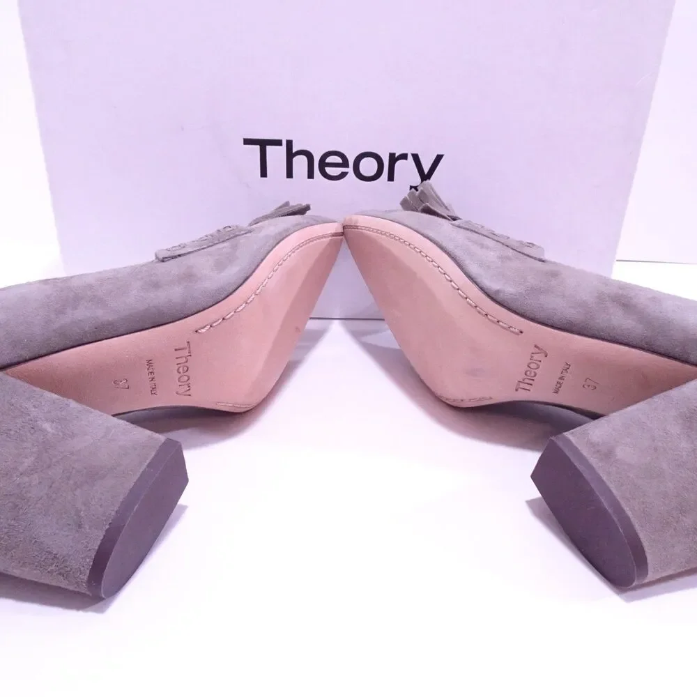 Theory grey suede